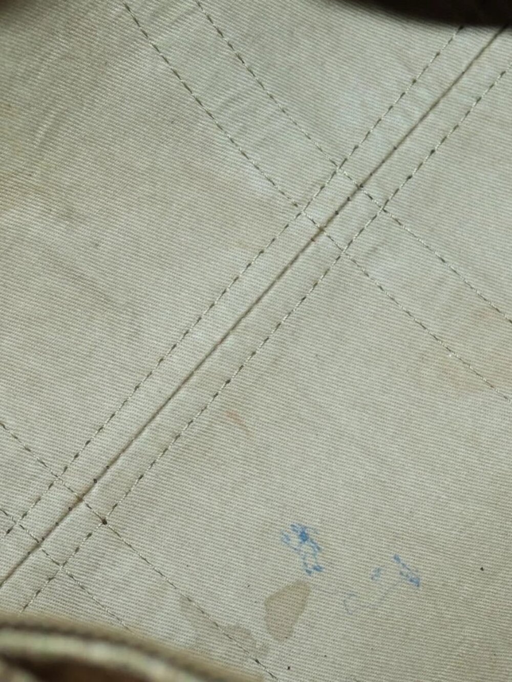 Christian Dior Trotter Canvas Boston Bag Beige Gold Auth 154736 - Picture 13 of 16